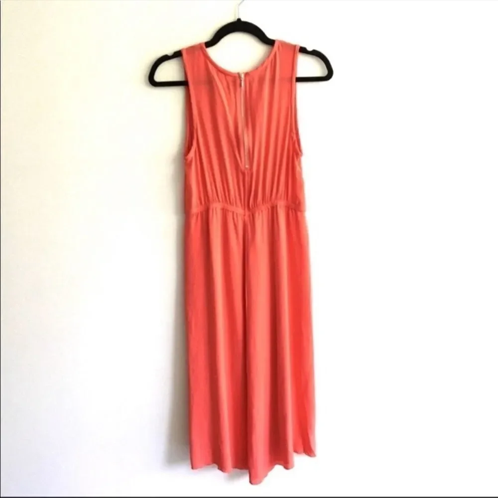 ARITZIA Silk Sleeveless V-Neck Midi Dress Melon S - Picture 5 of 7